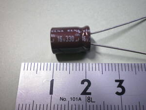 電解コンデンサー 330μF 16V　 ELNA CE85°C品　５個セット　未使用品　　【複数セット有 】【管16-1】