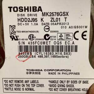 東芝 TOSHIBA HDD MK2576GSX 25G 中古