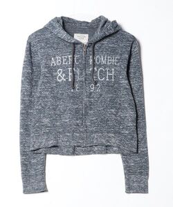 「Abercrombie&Fitch」 ジップアップパーカー S グレー レディース