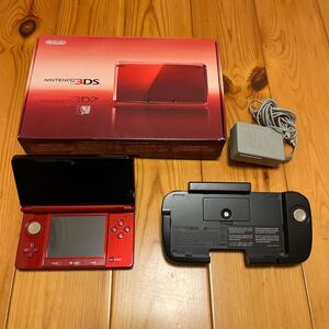 ニンテンドー3DS フレアレッド　拡張スライドパット　付属品　元箱　超美品　専用充電台未使用