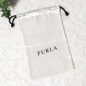 フルラ「FURLA」 長財布保存袋（3105）正規品 付属品 内袋 布袋 巾着袋 14×22cm ホワイト 布製 ナイロン生地 巾着ポーチ