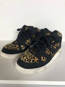 ★NIKE ナイキ WMNS AIR PRIZE 2 MID ウィメンズ　エアプライズ　ミッド スウェード イエロー　23.0cm 555310-700 アニマル柄　【USED】