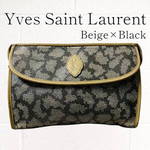 【良品】Yves Saint Laurent(イヴサンローラン)クラッチバッグ セカンドバッグ ヴィンテージ 総柄