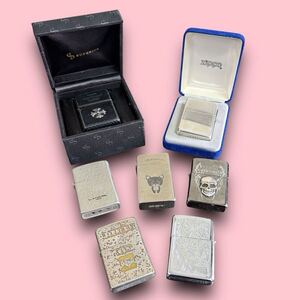 1円 ライター 7点セット まとめ Zippo ジッポー LANCEL ランセル SRM 喫煙具 オイル ガス 箱付き us 十字架