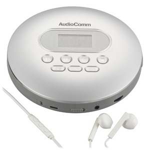 AudioComm ポータブルCDプレーヤー シルバー｜CDP-3875Z 03-5090 オーム電機