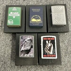 H031-NG8-170 ▲ Zippo ジッポー オイルライター 5点セット アームストロング アメフト エベレスト 他 喫煙具 5点火花あり