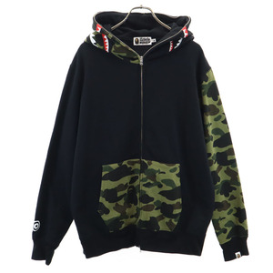 アベイシングエイプ 日本製 長袖 ジップパーカー XL ブラック系 A BATHING APE メンズ