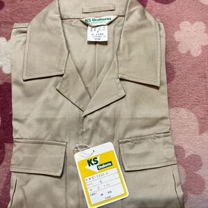 Ｓサイズ高品質作業服ジャンパー綿100%ベージュ