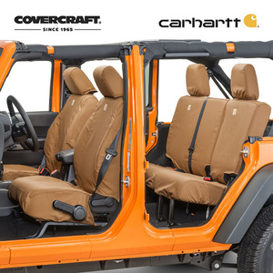 COVERCRAFT カバークラフト シートカバー/Carhartt ブラウン 1st&2ndシートセット ジープ JK ラングラー アンリミテッド 4ドア カーハート