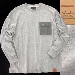 新品 チュウベイ 24AW リップストップ ポケット 丸首 Tシャツ L 灰 【CH1443202_97】 CHUBEI メンズ カットソー ハリネズミ 長袖