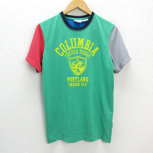 y■コロンビア/COLUMBIA クレイジーパターン プリントTシャツ■緑【メンズM】MENS/161【中古】