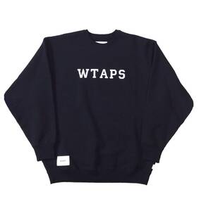 WTAPS ダブルタップス ACADEMY / SWEATER / COTTON. COLLEGE カレッジ スウェット トレーナー ブラック 黒 241ATDT-CSM03 X 04