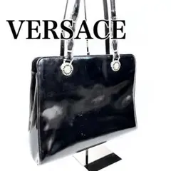 VERSACE ヴェルサーチ　トートバッグ　エナメル　ブラック　サンバースト