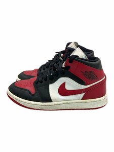 NIKE◆AIR JORDAN 1 MID_エアジョーダン1 ミッド/24cm/RED/ヨゴレ・使用感有