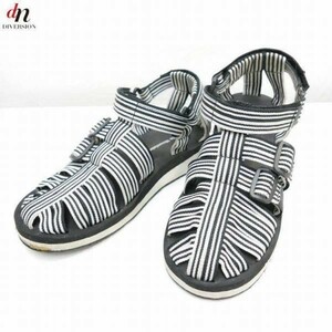 white mountaineering ホワイトマウンテニアリング BELT PRIMITIVE SANDALS DODO ストライプ ベルト サンダル BLACK/WHITE