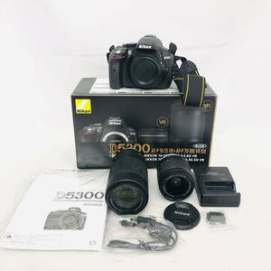 1円 美品 ショット数4036回 Nikon ニコン D5300 デジタル一眼レフカメラ ダブルズームキット AF-P 18-55mm VR 70-300mm VR KIT ブラック