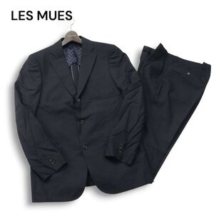 LES MUES レミュー 春夏 背抜き★ シャドーストライプ セットアップ スーツ Sz.A7 メンズ 紺 ビジネス　I5T00242_1#M