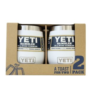 121408k4 展示未使用品 YETI イエティ RAMBLER 10オンス ワインタンブラー 2個セット ホワイト アウトドア キャンプ用品