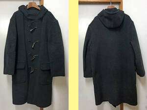 グローバーオール ブランド メンズ ウール ダッフル コート L サイズ ダークグレー色 中古品、状態良好 GLOVERALL mens duffle coat L VGC