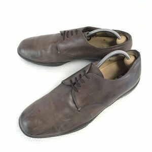 PRADA/プラダ★高級本革/プレーントゥ【8.5/27.0/暗茶/BROWN】ハンドメイド/ビジネス/ドレスシューズ/shoes◆pA-50