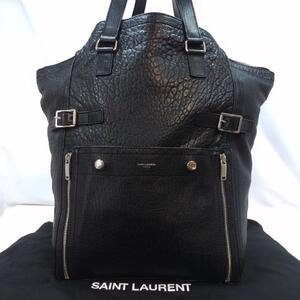 【現行/極美品】定価38万!! サンローラン Saint Laurent ダウンタウン トートバッグ メンズ レザー 革 大容量 ショルダー ハンドバッグ 黒