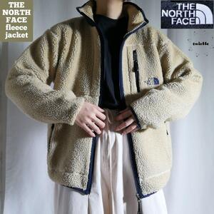 古着 THE NORTH FACE ザノースフェイス ボアフリースジャケット ベージュ NA-1202 メンズM 日本製 ゴールドウィン N709