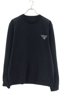 プラダ スウェット 21AW UJL21A サイズ:XL ロゴプリントナイロン切り替えクルーネックスウェット 中古 SS13