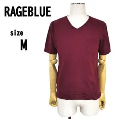 【M】RAGEBLUE レイジブルー メンズ Vネック Tシャツ ワインレッド