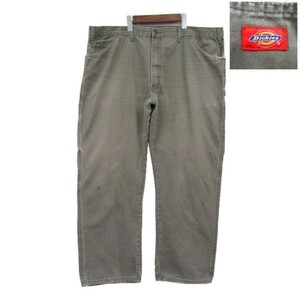 ビッグサイズ W44 程度 ディッキーズ Dickies ダック ワーク ペインター パンツ カーキ グリーン 古着 2D2496　