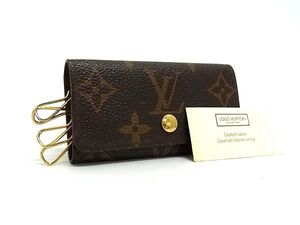 1円 ■美品■ LOUIS VUITTON ルイヴィトン M62631 モノグラム ミュルティクレ4 4連 キーケース 鍵入れ ブラウン系 FI4058