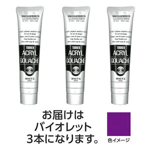 ターナー色彩 アクリルガッシュ 100ml 62バイオレット 3個 TURNER108604 /l