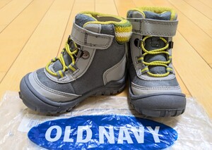 【新品・未使用】OLD NAVY ☆ ベビーシューズ　サイズ12.5 / 6〜12mos /足首ホールドで安心 /防寒 あたたか /オールドネイビー gap グレー