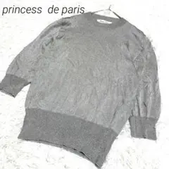 princess de parisグレー 五分袖 ニットセーター　きらめき感