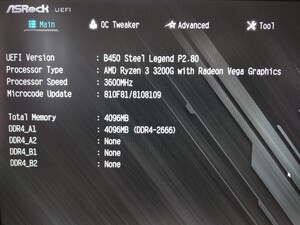 【中古品】ASRock B450 SteelLegend AM4 ATX BIOS起動OK