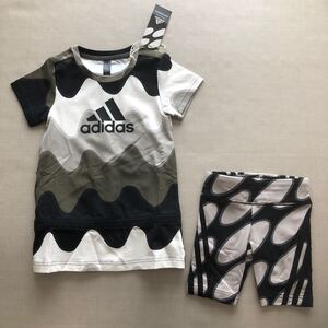 新品・未使用　adidas × マリメッコ 子供 Tシャツ ＆ パンツ セット ◆ 100 ◆ ECH25 アディダス × マリメッコ コラボ