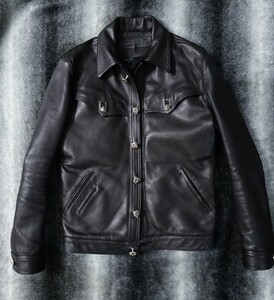 【肉厚レザー!!】クロムハーツ　CHROME HEARTS　クラシックジーン　レザージャケット ライダース　Sサイズ