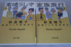 即決　★　林真理子　　素晴らしき家族旅行　上下２巻　★　毎日文庫
