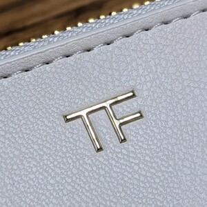 【送料無料1円〜未使用新品】TOM FORD（トムフォード）/シンセティックレザーコスメティックポーチ フラットポーチ ホワイト 21x14cm 03