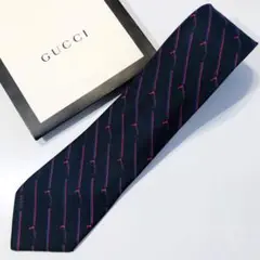 GUCCI ネクタイ ストライプ柄 ブラック