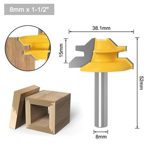 木工 溝ルータービット トリマー 軸シャンク8mm カッター エンドミル フライス コーナー合わせカット