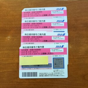 全日空 ANA株主優待券　4枚セット　期限：2025年5月31日　送料無料
