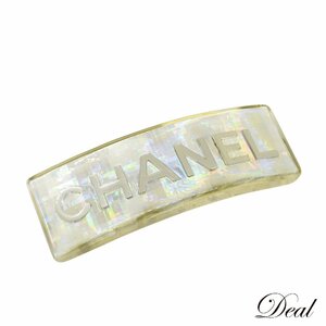 SALE CHANEL シャネル ロゴ バレッタ メタリックシルバー 97P クリア レディース バレッタ