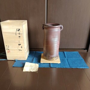 備前焼 花器 花瓶 花入 茶道具 陶器 在銘 骨董 華道具 花生