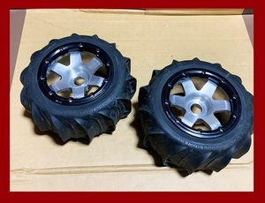 HPI Baja5 用 DDM アルミホイール と RC4WD リア パドルタイヤセット　DDM Billet Six wheels/ RC4WD Desert Storm tires