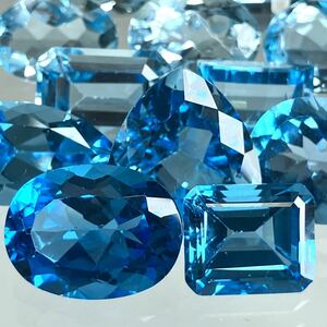 ≪天然ブルートパーズおまとめ100ct≫oルース 裸石 ジュエリー ブルートパーズ jewelry blue topaz ①1W