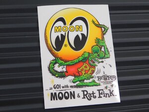 ◆送料\110◆【MOONEYES・ムーンアイズ】※《Rat Fink × MOON・アイボールステッカー ／ クリアタイプ 》　DM232　ラットフィンク