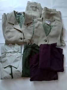 オフィス制服 事務服 ジャケット ベスト スカート シャツ 夏服冬服通年分セット 7号