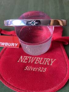 newbury バングル　シルバー950 天然エメラルド