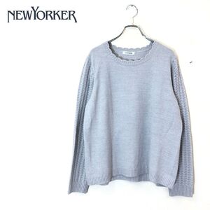 1N2780-F-N◆ newyoker ニューヨーカー ニット セーター トップス ◆ size17 アクリル ウール グレー 古着 レディース 秋冬