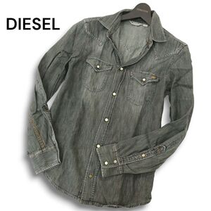 DIESEL ディーゼル 【WEARNY 0600I】通年 ヴィンテージ加工★ 長袖 ウエスタン デニム シャツ Sz.S メンズ　A4T11511_A#C